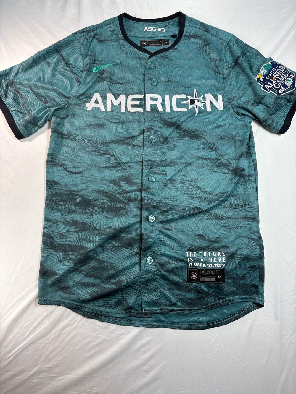 Nike american alm star game 2023 baseball jersey teal size S